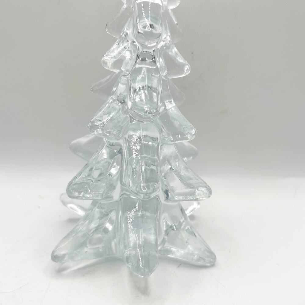 Vintage Crystal Glass Christmas Tree 8” Tall Clear Glass Figurine EUC - Picture 3 of 7
